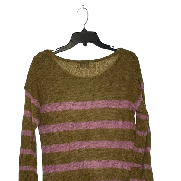 Loft Ann Taylor‎ Women Medium Mohair Striped Pullover Sweater Long Sleeve Button - Image 8