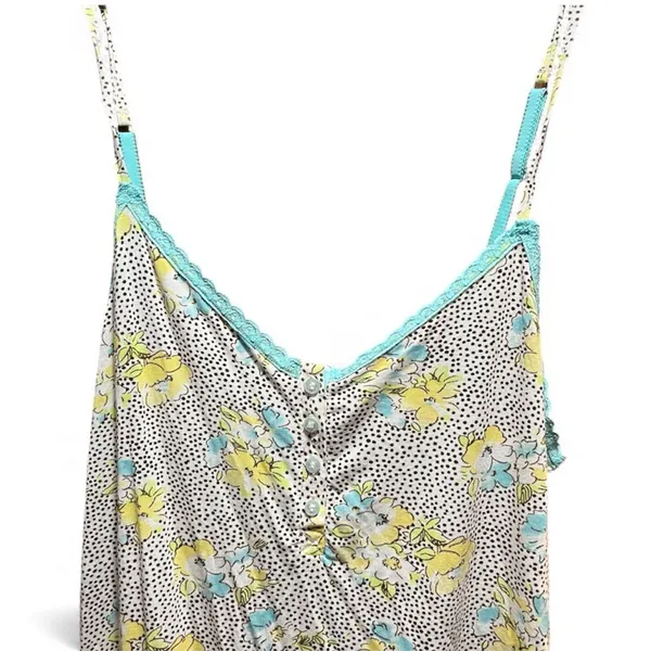 NWT Victoria’s Secret Blue And Yellow Floral Lace Trimmed Romper - Image 5