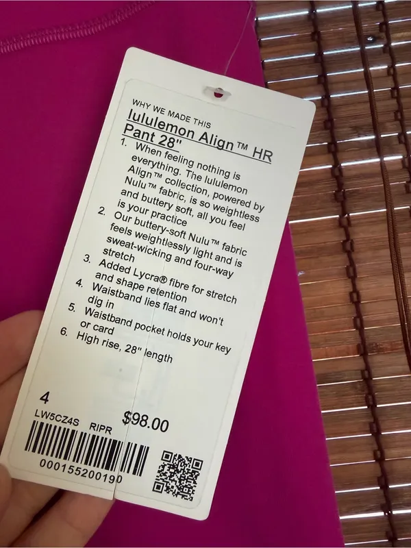 NWT lululemon Align High-Rise Pant 28” Ripened Raspberry Pink Size 4 $98 - Image 3