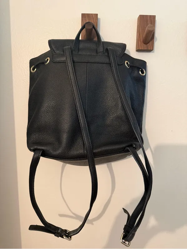 kate spade Mulberry Street Breezy Black Pebbled Leather Backpack with Flap - Image 3