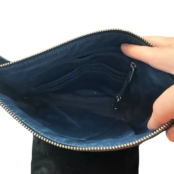 Fossil‎ Navy Blue Genuine Leather Crossbody Shoulder Handbag - Image 4