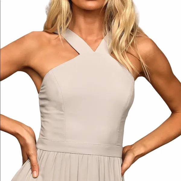 Lulus Air of Romance grey maxi dress size XS - Image 4