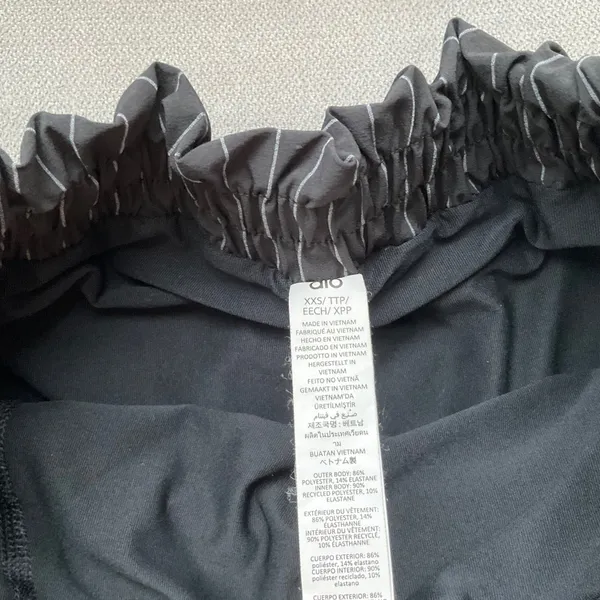Alo Yoga Pinstripe Daylight Mini Skirt Black/Titanium XXS - Image 4