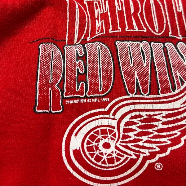 Vintage 1992 Detroit Red Wings Champion Sweatpants Red - Image 3