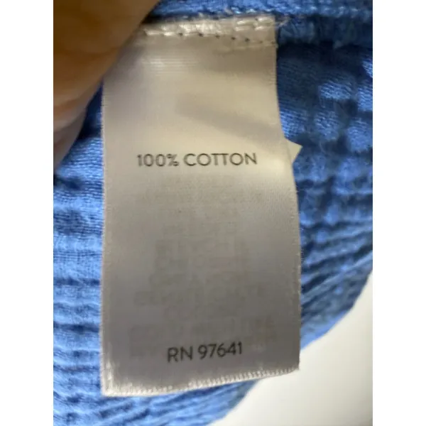 J Jill cotton gauze tiered drop‎ waist mini dress blue beachy size small - Image 5