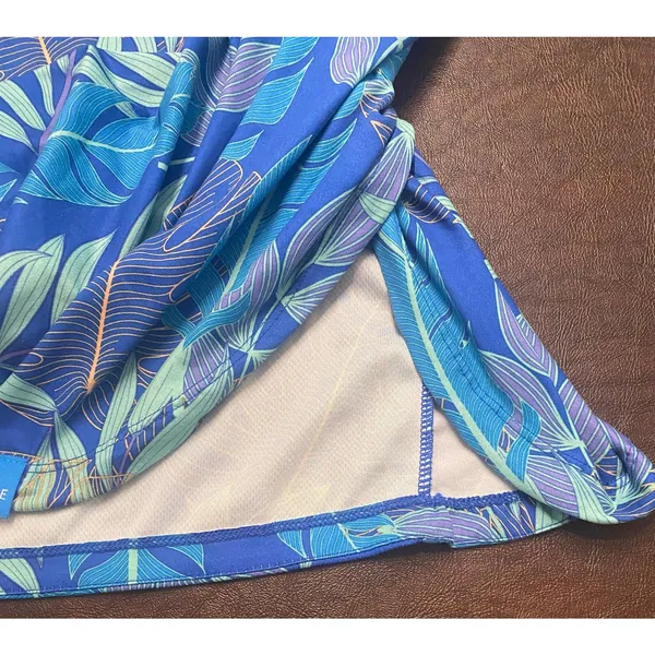 Realtree Fishing XL Tropical Leaf Print UPF Performance Shirt Blue Swim Boat - Image 6