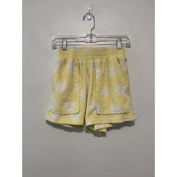 YLLW Yellow Daisy Print Terry Cloth Shorts Size XS - Image 2