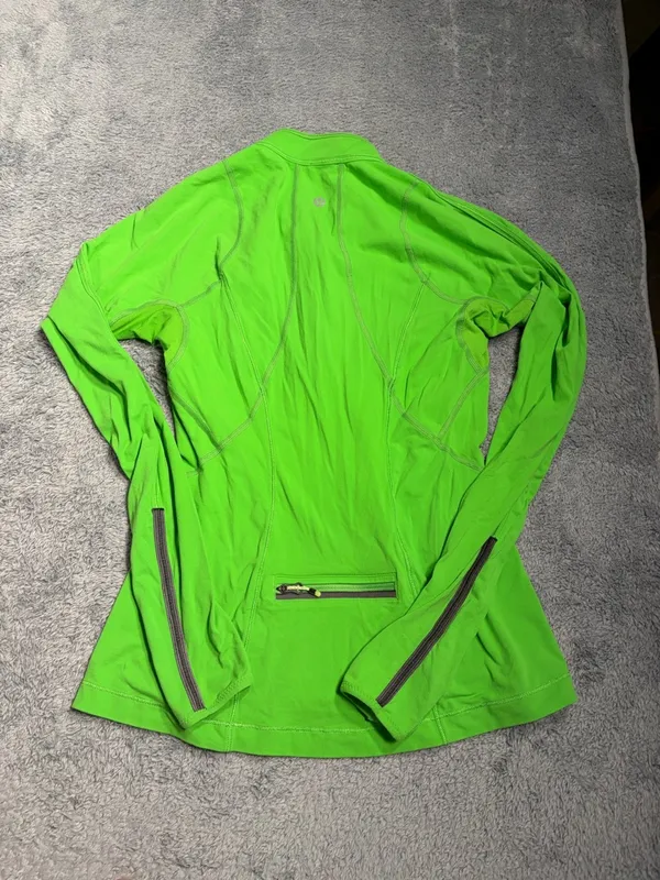 Lululemon bright Green Long Sleeve Quarter-Zip Performance sweatshirt Top 6 - Image 8
