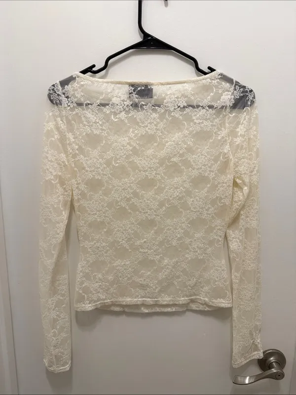 Reformation Adriano Lace Knit Top - Image 4