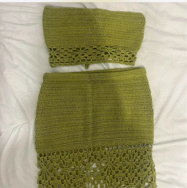 Edikted green crochet matching set - Image 3