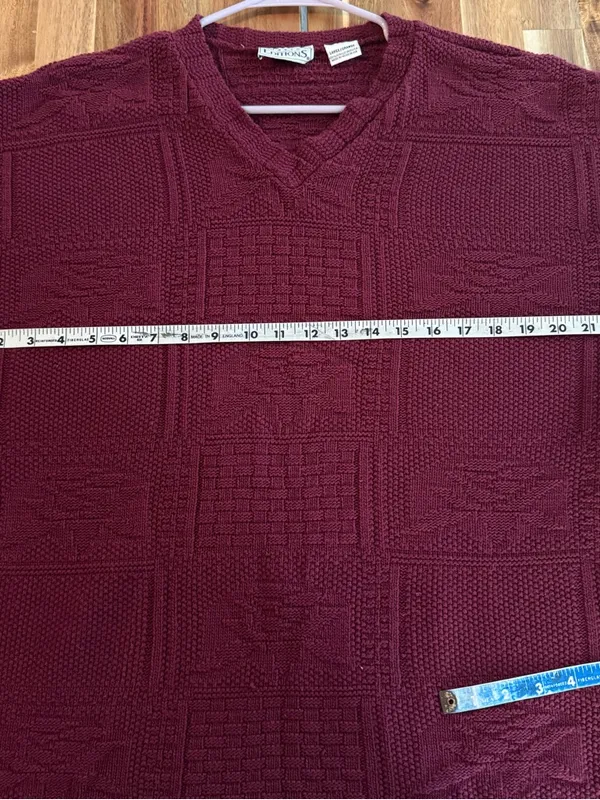 90s Burgundy Oversized Cozy Sweater Meg Ryan Vibes - Image 5