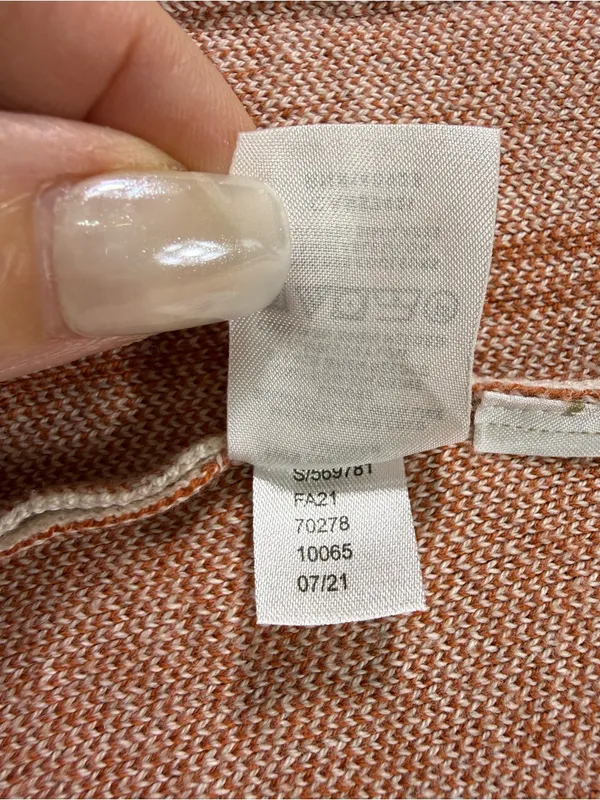 Loft 100% Cotton Cream and Rust Cardigan - Image 6