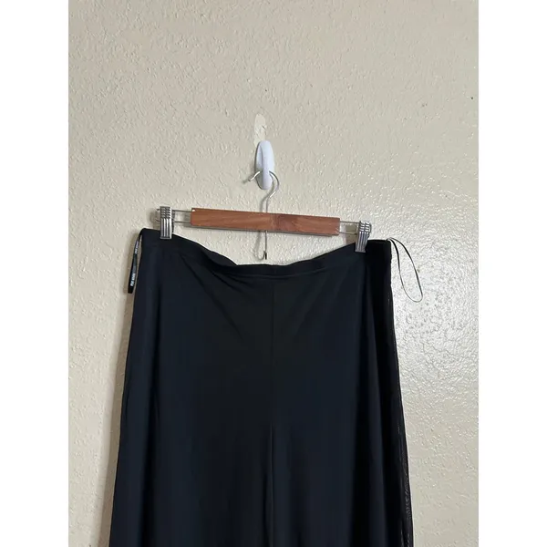Tadashi Shoji Mesh Black Wide Leg Dress Pants Gala Core Dark Romantic Womans XL - Image 6