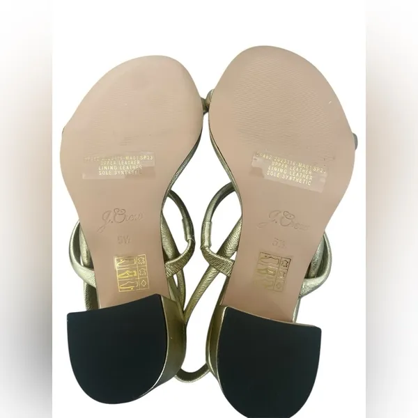J.crew lucie slingback block-heel sandals in metallic leather Elegant size 5 1/2 - Image 3
