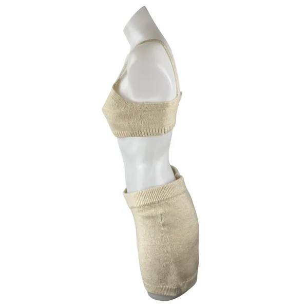Princess Polly Beige Cream Knit Sleeveless Brami Crop Top Shorts 2 Pc Set Size S - Image 3