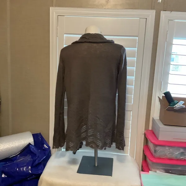 Decree Taupe Knit Cardigan - Image 3