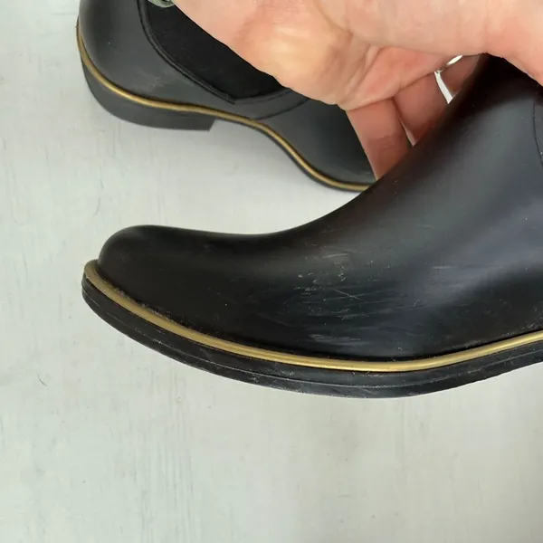 Kate Spade Solstice Ankle Rain Bootie Water Resistant Black Rubber Size 6 - Image 16