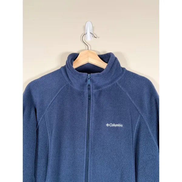 Columbia Womens‎ XL Navy Blue Full Zip Fleece Jacket WL6439 Mock Neck Soft Layer - Image 2
