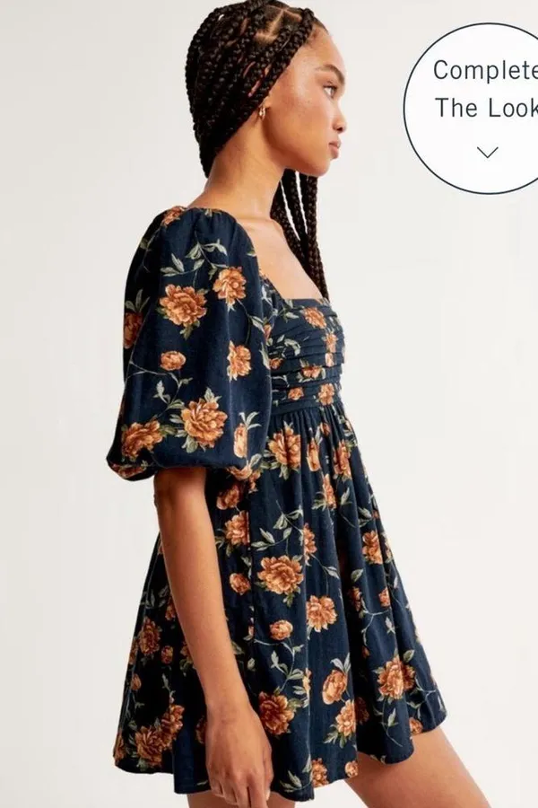 Abercrombie The Emerson Linen-Blend Puff Sleeve Mini Dress - Image 4