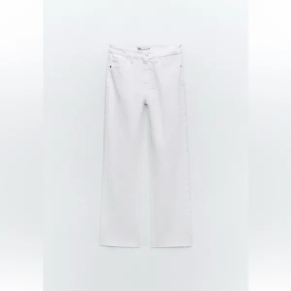 Zara Women's Z1975 Straight Leg White Jeans - Image 2