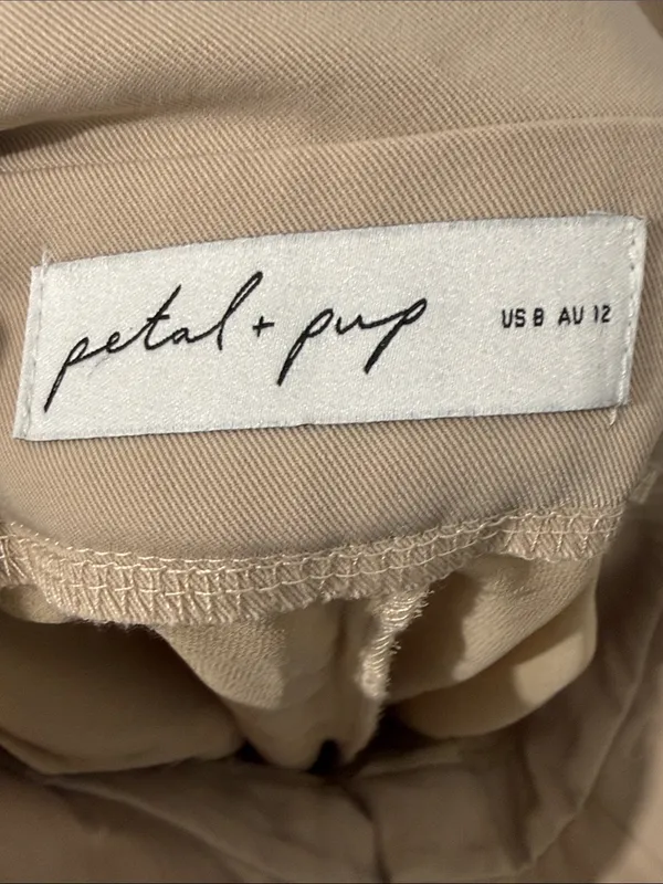 Petal & Pup Women’s Beige Wide Leg Tie-Front Pants Size 8 - Image 7