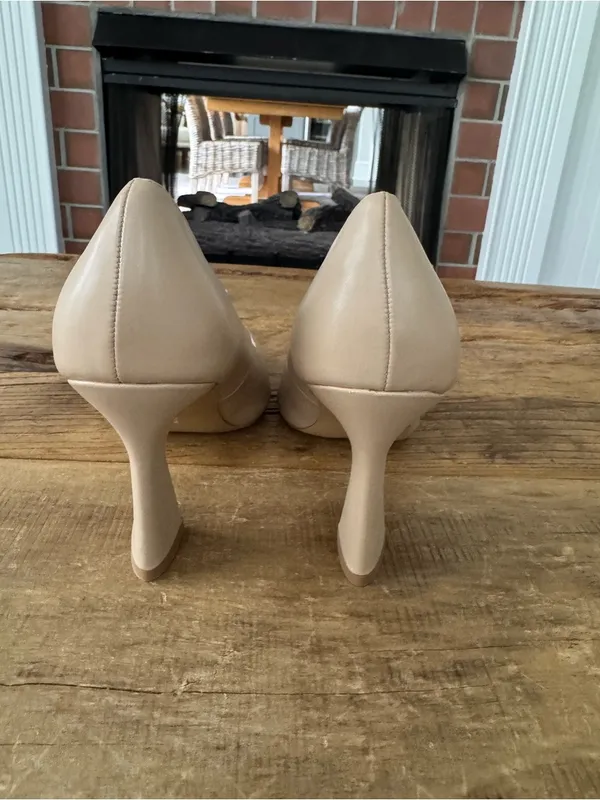 NEW IN BOX French Connection Nude Raven Pumps Flared Block Heel ~ size 10 - Image 8
