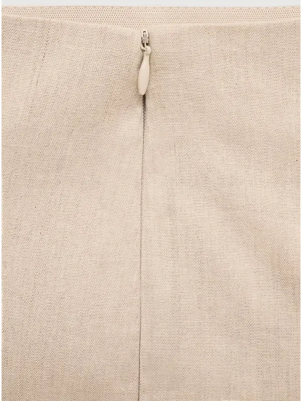Mango Cotton Linen Flared Pants Beige Size 8/Large - Image 6