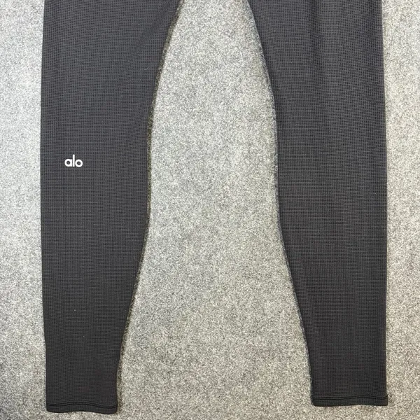 Alo Yoga High Waist Waffle Knit Leggings Charcoal Grey Tencel Blend Womens Small - Image 8