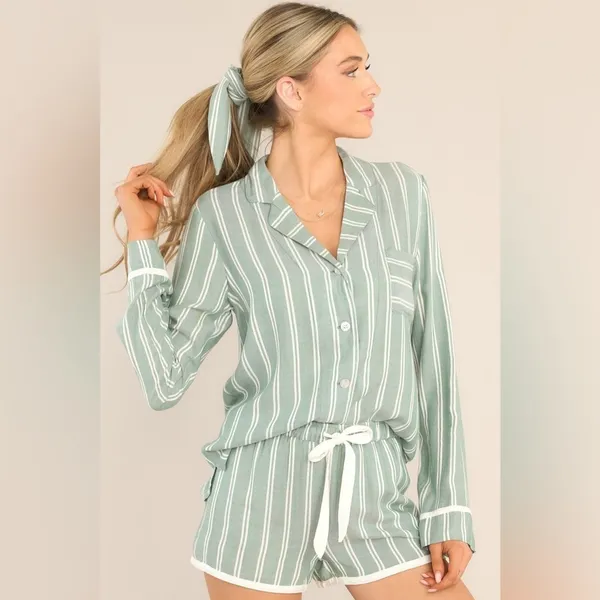PJ Salvage Stripe Hype Pajama Set Green Size 2X - Image 4