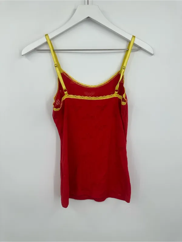 American Vintage Y2K Red Wonder Women Camisole Tank Top Size Medium Rhinestone - Image 2