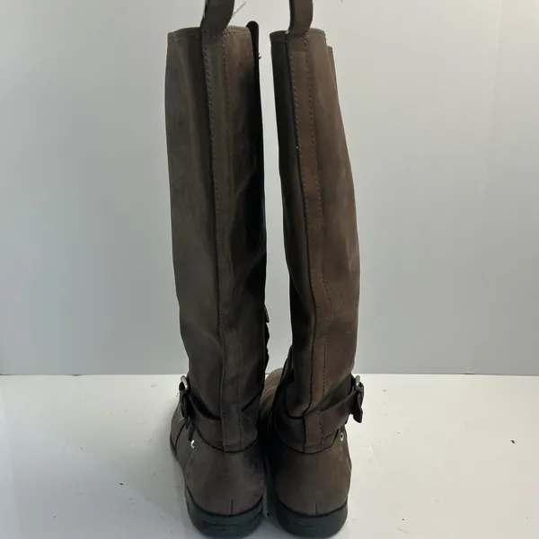 Enzo‎ Angiolini Brown Leather Tall Riding Boots Buckle Strap Size 7.5M - Image 10