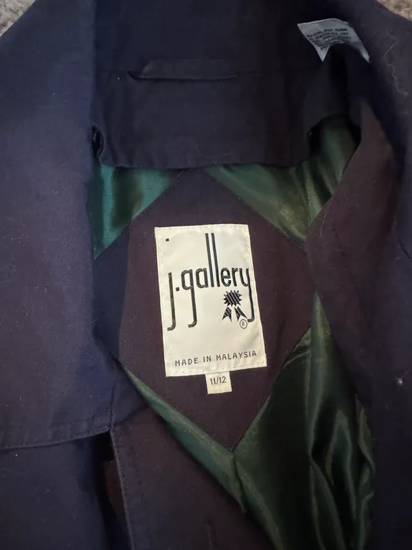 Vintage Navy Trench Coat - Image 2