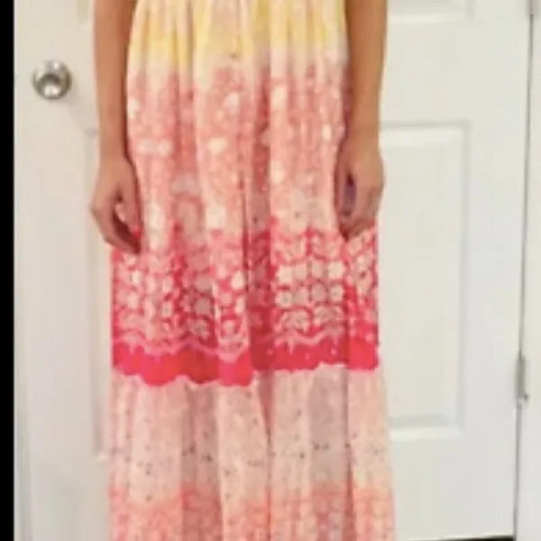 NEW House Of Harlow 1960 Ruffled Tiered Floral Metallic Maxi‎ Dress - Image 5