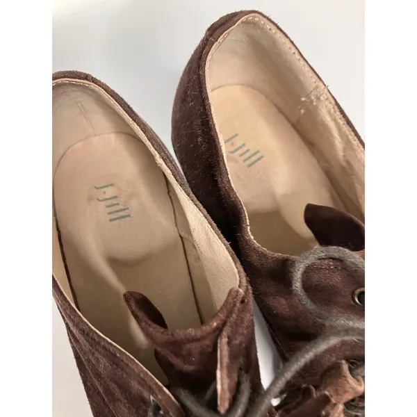 J. Jill Heeled Oxfords Womens 8.5 Brown Good Suede Kiltie Tassel Lace Up - Image 5