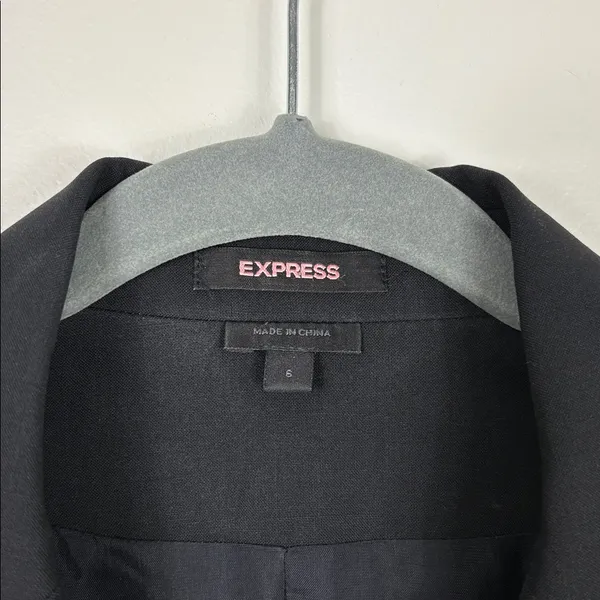 Express Longline Wool Blazer Womens Size 6 Black Career Office - Image 2