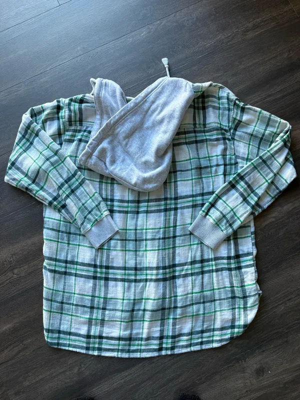 American Eagle Flannel Hoodie - Image 4