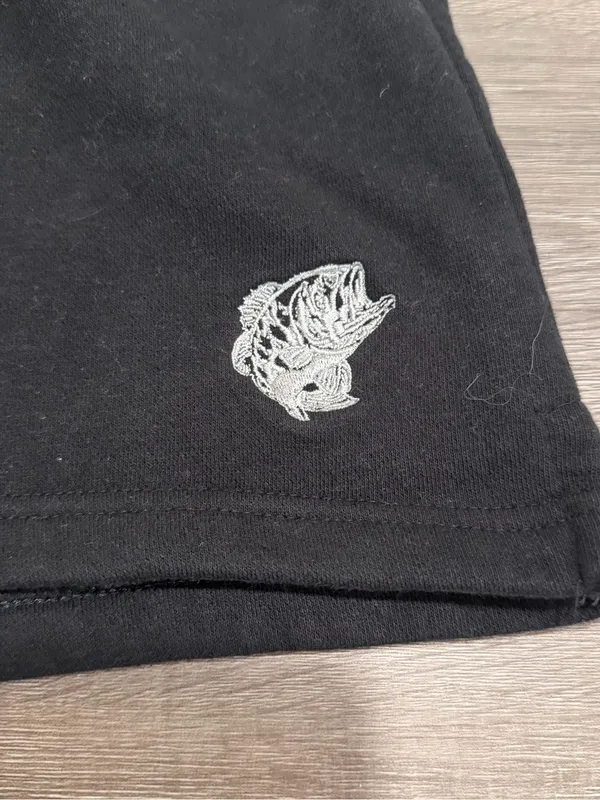 Bass Pro Shops Women’s Black Fleece Shorts Drawstring Logo Loungewear Size L - Image 2