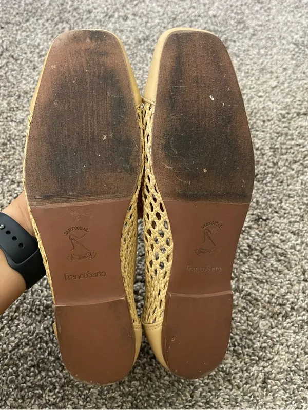 Women’s Franco Sarto Myra Cap-Toe Woven Flats Beige Tan Size 7.5 - Image 8