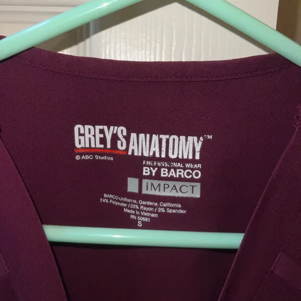 Grey's Anatomy Women's wine Scrub set - Image 2