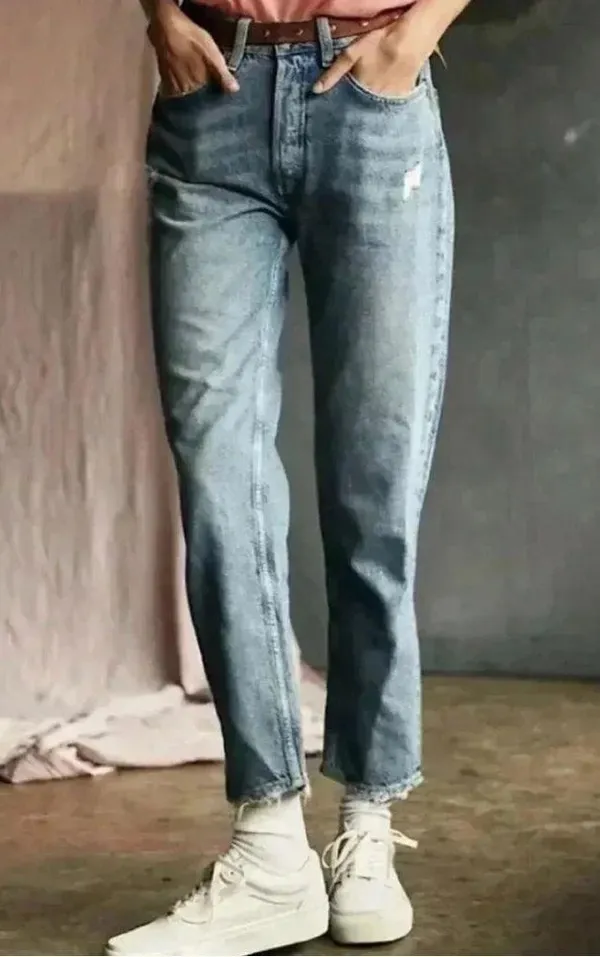 NEW Free People Acadia High Rise distressed Button Fly Jeans 28 - Image 3
