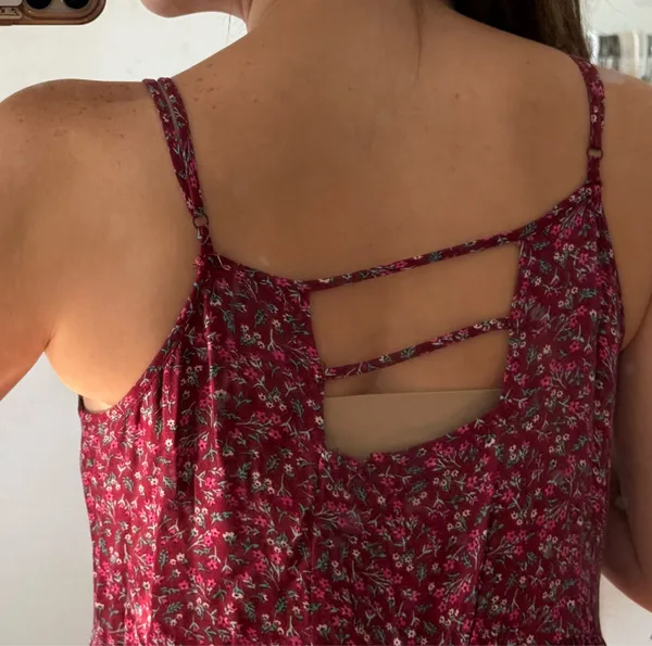 Xhilaration Burgundy Floral Dress - Image 4