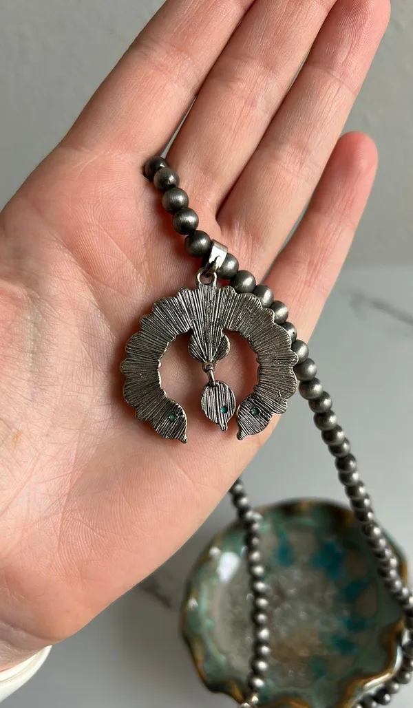 Faux Pearl & Turquoise Necklace - Image 3