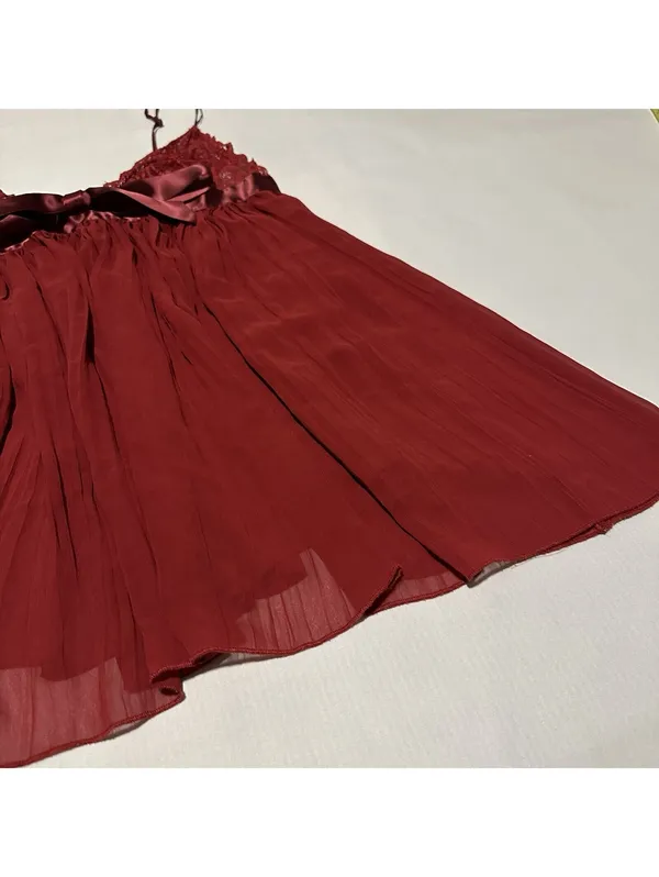 Victoria’s Secret Red Babydoll Slip Lingerie Lace Sheer Mesh Satin Bow XL - Image 11