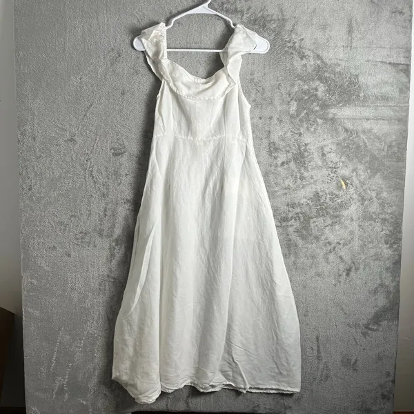 Anthropologie Off The Shoulder Button Midi Dress Size 12 Prairie Cottage‎ New - Image 3