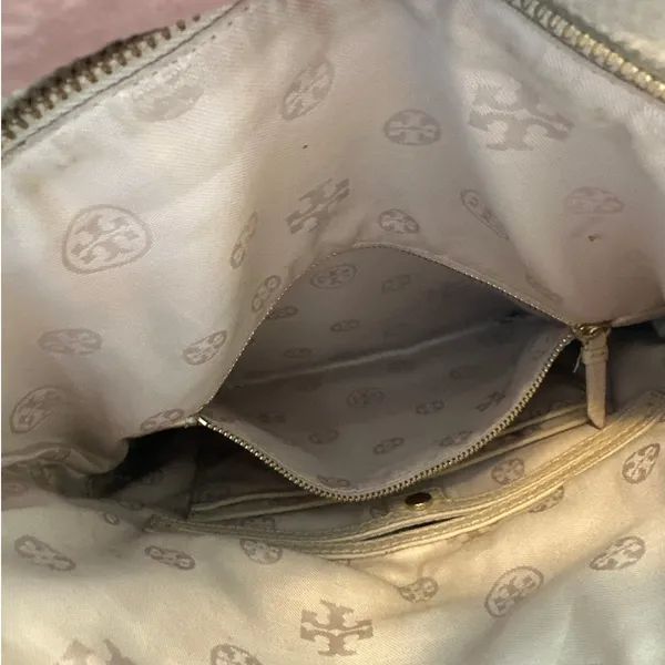 Tory Burch Pebbled Leather Foldover Crossbody‎ Tan Chain Bag - Image 16