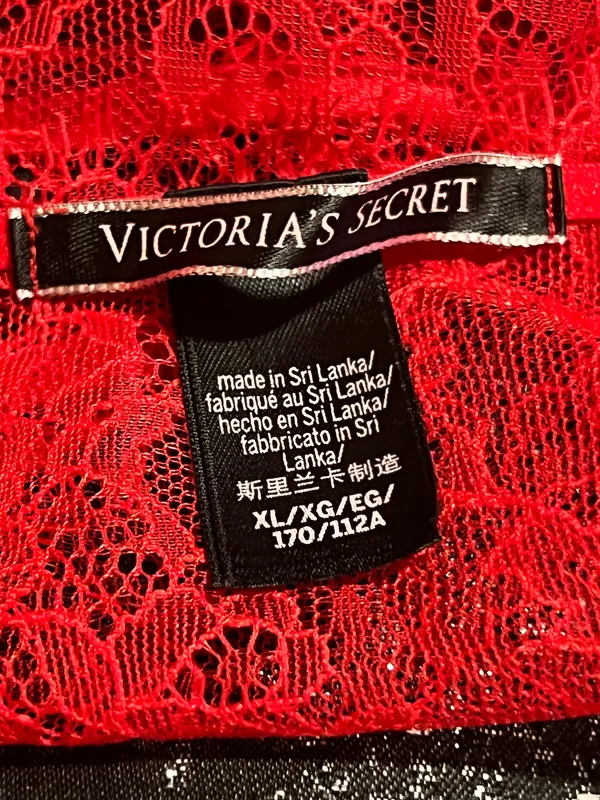 Womens XL Victoria's Secret red lace satin chemise negligee nightie - Image 9