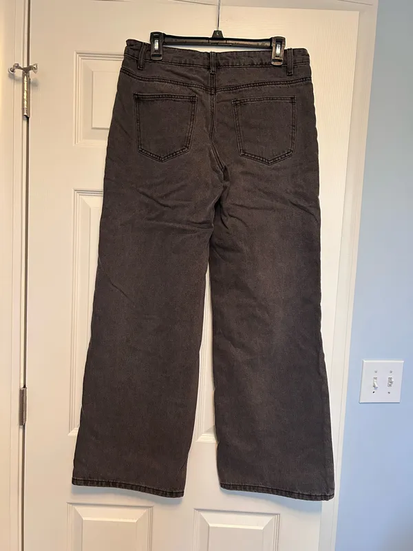 Edikted Charcoal Wide leg Jeans - Image 7