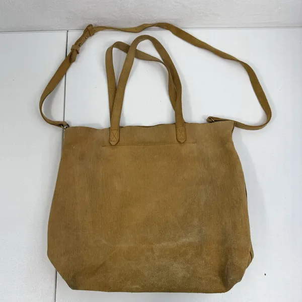 Madewell The Medium‎ Transport Tote Corduroy Suede Edition Crossbody Strap Gold - Image 5