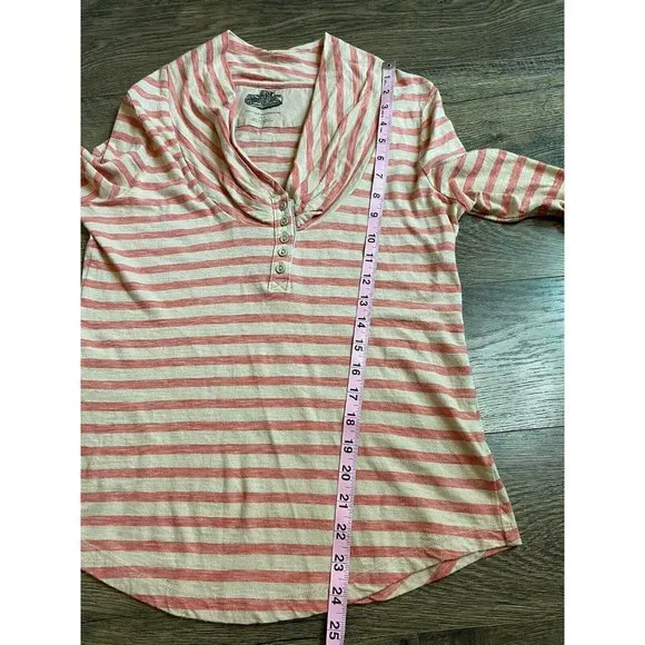 EUC Womens Pilcro And The‎ Letterpress Roll Tab Stripe Top 100% Cotton Size S - Image 6