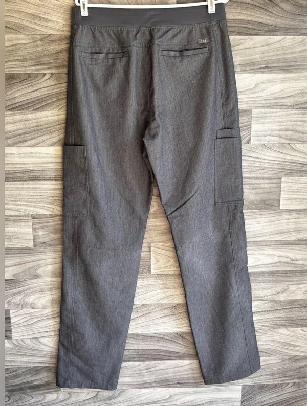 Figs Gray Cargo Pants with Green Accent - Image 3
